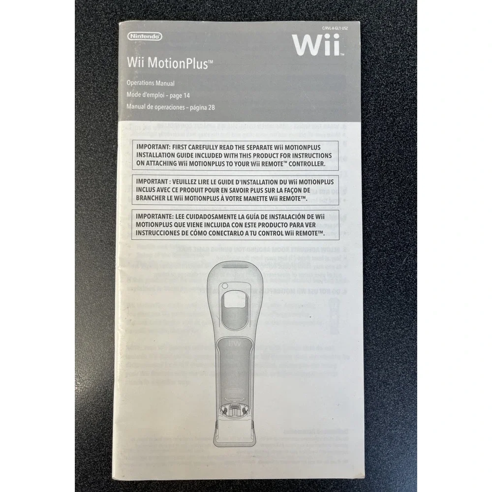 Wii Motion Plus Nintendo Operations Manual Only C/RVL-A-GL1-USZ